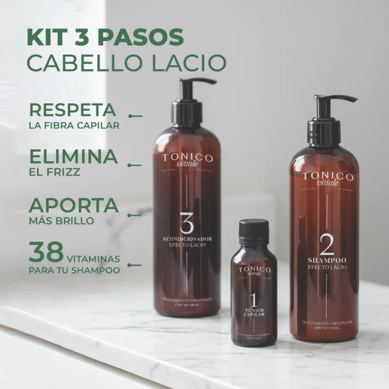 Vittale Kit 3 Pasos Crecimiento Reparador Cabello Lacio