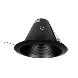 NICOR Lighting 6 inch Black Wet Location Rated Cone Baffle Trim, Fits 6 inch Housings (17550ABKWL)