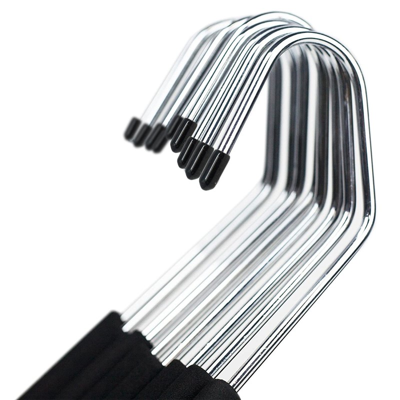 HUJI Heavy Duty Open Ended Easy Slide Chrome Trouser Hangers