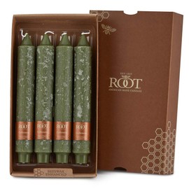 Root Candles 51972 Unscented Timberline Collenette 9-Inch Dinner Candles, 4-Count, Dark Olive
