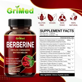 Berberina + Melón Amargo + Canela de Ceilán – Hecho en EE. UU.