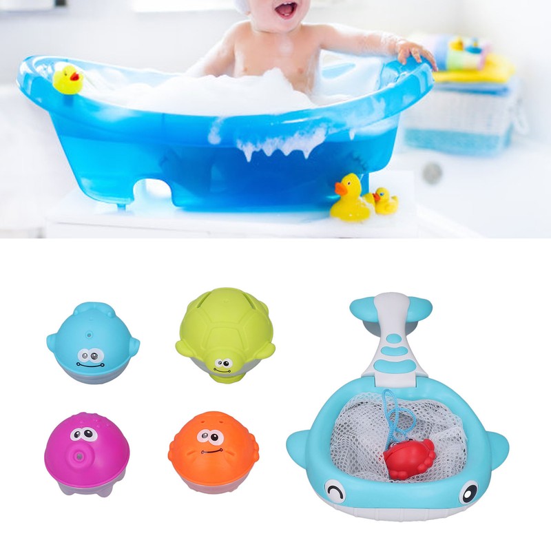 Floating Squirts Animal Toys Set Fishing Net Bath Toy Sets