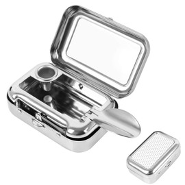 Pocket Ashtray for On the Go Odour-Proof, Mini Mobile Ashtray for Outdoors, Square Metal Ashtray, Ultra Sealed Insulated Lightweight Outdoor Ashtray