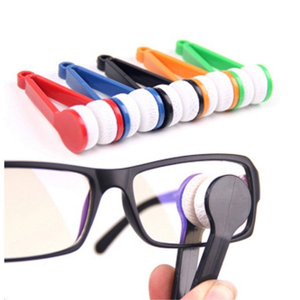 MauSong 5 Pcs Mini Tool Eyeglass Cleaner, Microfiber Soft Brush for Cleaning Glasses and Spectacle (Random Color)