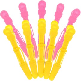 10 Piezas Pinzas de Cocodrilo para Peluquería, Plástico, Colores Separar Cabello, Apertura Fácil, Sujeción Firme, sin Marcas ni Tirones Color Aleatorio