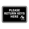 Signs ByLITA Classic Framed Please Return Keys Here Sign (Black)
