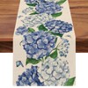 Seliem Spring Hydrangea Floral Flowers Table Runner, Blue Butterfly Kitchen