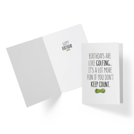 Karto Golf Birthday Card For Men Women, Large 5.5 x 8.5 Golfer Birthday Card For Him Her, Funny Birthday Card For Husband Boyfriend Dad Brother Keep Count Simple