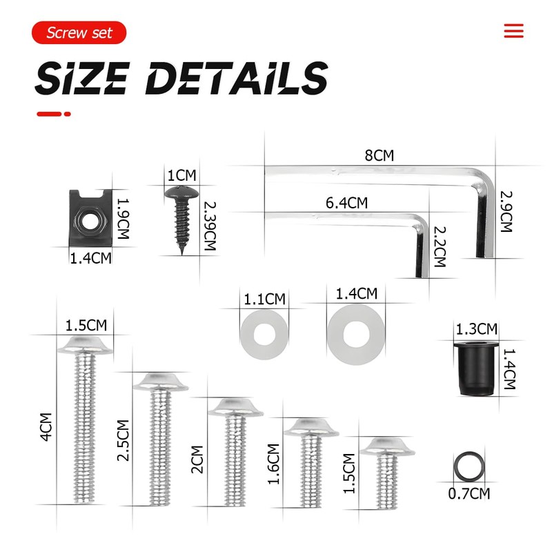 JNNJ 177 Pieces Screw Set Motorcycle Fairing Screws Kit, Motorcycle