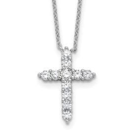 IceCarats 925 Sterling Silver Cubic Zirconia CZ Latin Mexican Holy Cross 16 inch Necklace 15 Chain Gemstone Pendant Charm April Birthstone Jewelry
