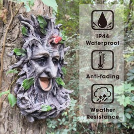 GARDEN WHISPER Tree Faces Bird Feeder Garden Decor Outdoor – Wild Tree Hugger Statues Yard Art Garden Decoration – Unique Old Man Bird Feeders for Outdoor & Fences，Whimsical Tree Hugger Sculpture
