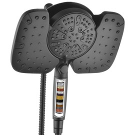 INAVAMZ Black Shower Heads with Handheld Spray Combo 2.5GPM: 10” Rainfall Shower Head & Detachable Shower Head, 9 Spray Settings Handheld Shower Head with ON/OFF Switch and 15-Stage Filter