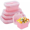 UWEI Loncheras Plegables Y Herméticas De Silicona P/comida 4 Pzs.