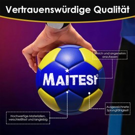 KWJEIULSOQ Handball Größe 2, Handball Trainingsball für Softer & griffiger Trainings- und Spielball, handbälle für Kinder Jugend und Erwachsene