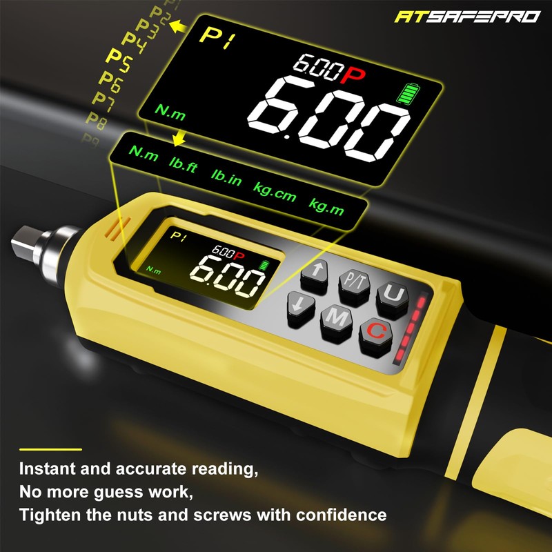 ATsafepro Digital Torque Screwdriver Set, 0.8-53.1 in-lbs/0.09-6 Nm, 45 PCS