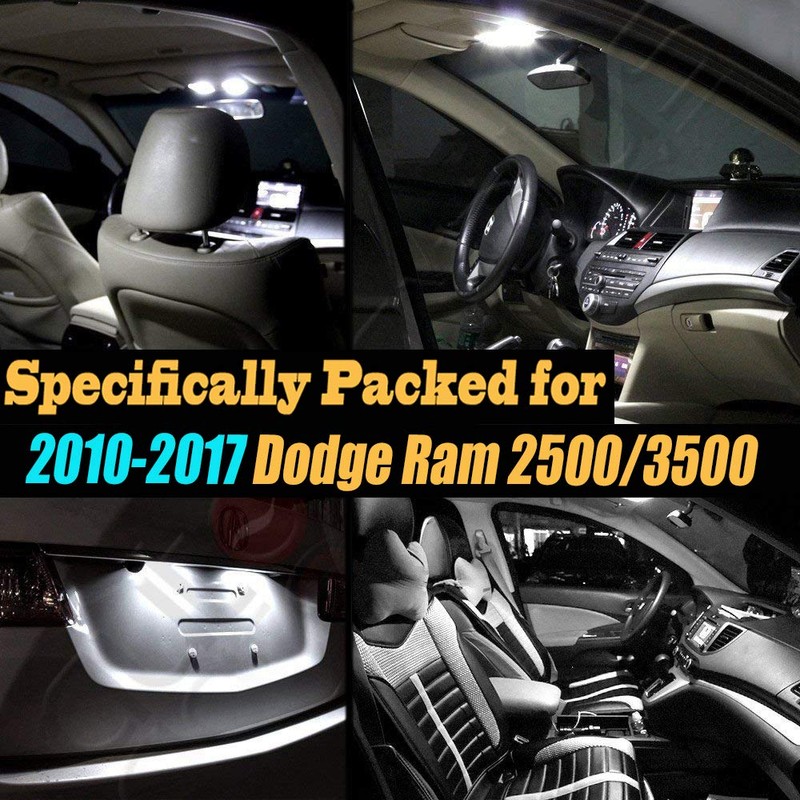 10Pc Super White 6000K Interior LED Light Bulb Kit Pack