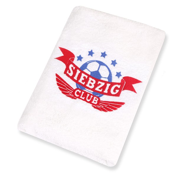 Abc Casa 70. Geburtstag Geschenk Handtuch mit gesticktem Fußball-Logo siebzig