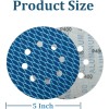 50Pcs Diamond Shape 5" Sanding Discs Hook Loop Sander Orbitial