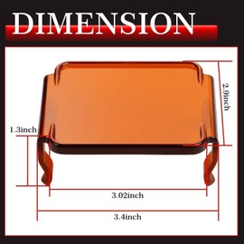 AKD Part 3 Inch Amber LED Pods Covers 2PCS Square LED Cube Lights Covers PC Protective Light Bar Lens 3X3 Amber Pod Light Covers for Fog Lights Ditch Lights Offroad Driving Lights