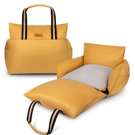 Sabachki Dog Bed for Car | Waterproof Booster Seat for Small & Medium Dogs Up to 30 Lbs - Yellow