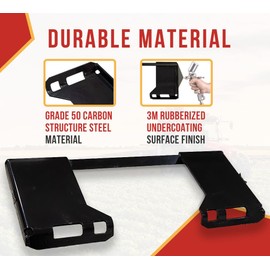 Mytee Products 3/8" Cut-Out Skid Steer Attachment Mount Plate Compatible with Kubota, Bobcat, and Deere - 7,000 lbs WLL Weld-On Universal Quick Attachment Mount Adapter for Tractor Loader - Silver