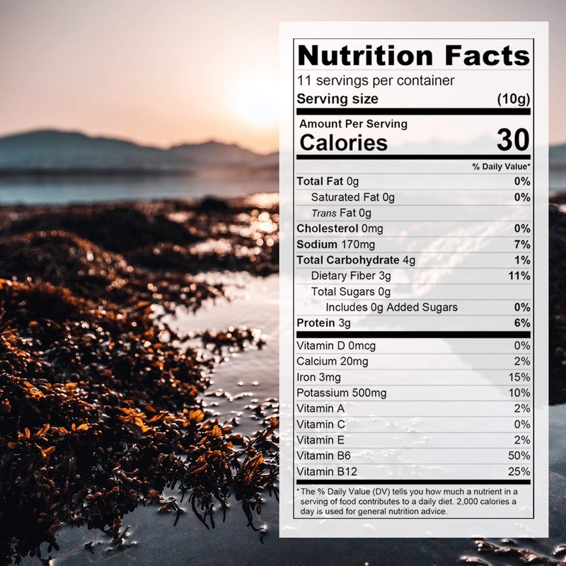 Holfcitylf Natural Dulse Flakes, 100% Pure Sea Vegetables, No GMO,