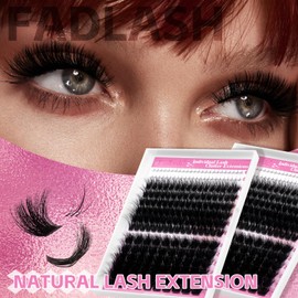 FADLASH Cluster Eyelash Extensions with Bottom Lash Clusters 100D 200D Individual Lashes 12-18mm Eyelash Clusters Fluffy DIY Lash Extensions 3D Effect (100D+200D-12-18mm)