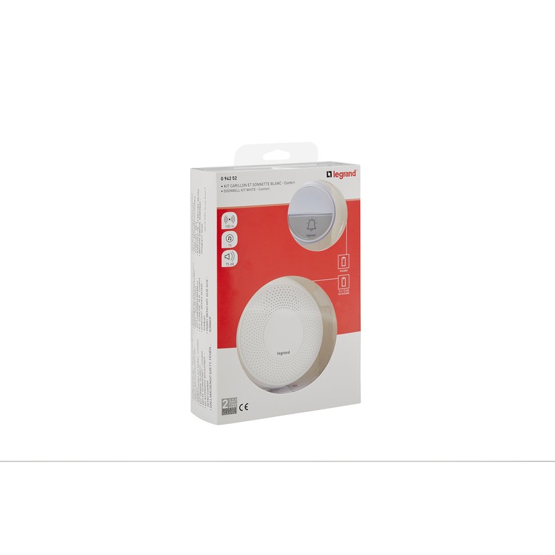 Wireless bell set comfort, 100 m, White
