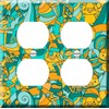 Double Duplex Outlet Cover Wall Plate - Cartoon pattern with