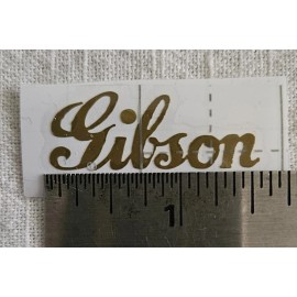 lot #8 2 GOLD   Headstock Gibson  Logos, Die-Cut Vinyl Decal  1.56 Inches Wide