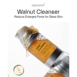 Oganacell DERX Cleanser - Walnut Cleanser for Clogged Pores, Gentle Daily Exfoliant for Smooth Skin, Korean Skin Care Face Wash, 4.05 fl oz