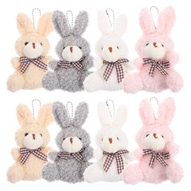 Llavero Colgante de Conejo de Peluche Suave 8 Piezas, Mini Colgantes de Bolso en Colores , ,, Accesorio Decorativo para Fiestas y Pascua