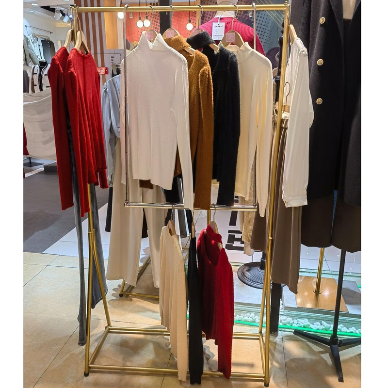 HDbonemu Closet Hanging Rod, Adjustable Width and Height Space-Saving Clothes