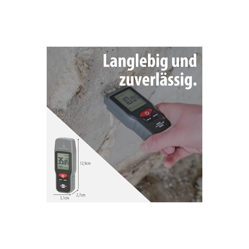 Brennenstuhl Moisture Meter FM-01 (Moisture Meter for Wood or Building