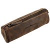 Green Burry Vintage Leather Pen Case 19 cm saddle Brown