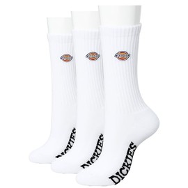 Dickies 16416500 Women's Crew Length, Below Knee Length, Bottom Pile Socks, white