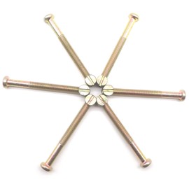 binifiMux 6-Pack M8 x 80mm Hex Socket Cap Screw Crib Bolt Allen Head and Furniture Barrel Nut, Zinc Plated, Crib Screws