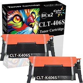 2-Pack ColorPrint Compatible 406S Toner Cartridge Replacement for CLT-K406S K406S CLT-406S Work with SL-C410W C460W C460FW CLP-360 CLP-365 CLP-365W CLX-3300 CLX-3305 CLX-3305W Printer (Black)