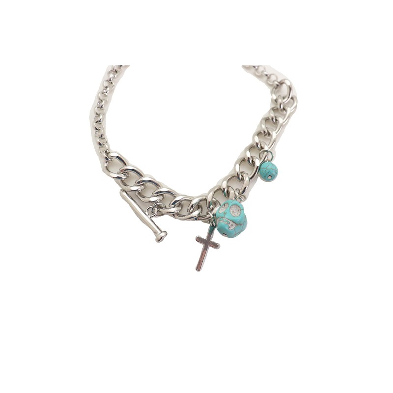 Women Western Fashion Jewelry Boot Chain Bracelet Silver Metal Shoe