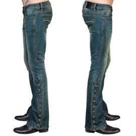Wornstar Hellraiser Side Button Jeans - Vintage Blue