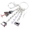 WEVENI Alloy Sewing Machine Key Ring Scissors Ruler Iron Jewellery