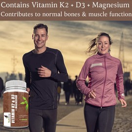 Vitamins D3 K2 Capsules - 3000IU Vitamin D3, 150mcg VIT K2 (MK-7) - Made in UK by NutriZing - Supports Maintenance of Immune System & Contributes to Normal Bones