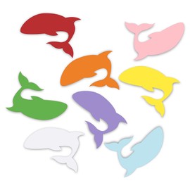 80 pcs Colored Shark Shape Cutouts, UNIIDECO Bulletin Board Decorations Cardboard Cut Outs, Classroom Decor Kid Teachers DIY Crafts Projects Supplies, Cardstock Party Decoration for Wall
