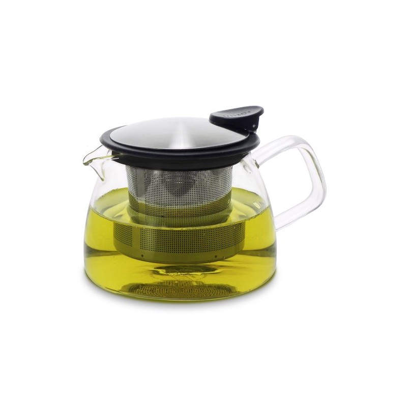Forlife Bell Glass Teapot with Basket Infuser, 14-Ounce/430ml, White
