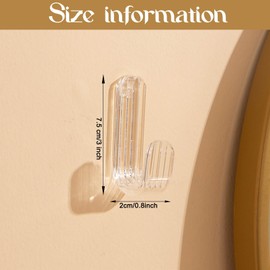 HZHSSG 10 Pcs Self Adhesive Hooks,No Drilling Sticky Hooks,Wall Mounted Creative Clothes Hook,Modern Minimalist Style Wall Hooks for Shower,Kitchen,Living Room,Office(Transparent)