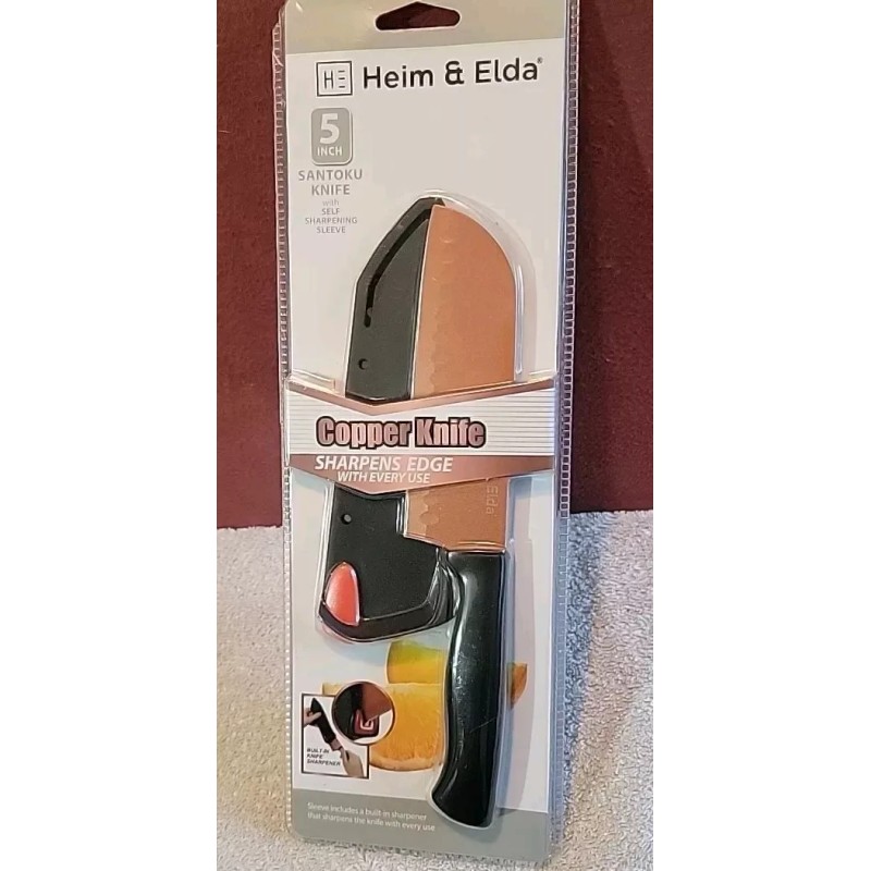 Heim & Elda 5" Santoku Knife - W/Self Sharpening Sleeve