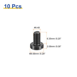sourcing map Black Oxide Slotted Button Head Screws, 10Pcs 6-48 x 1/4" Carbon Steel Machine Screw for Furniture and Electrical Components Installation