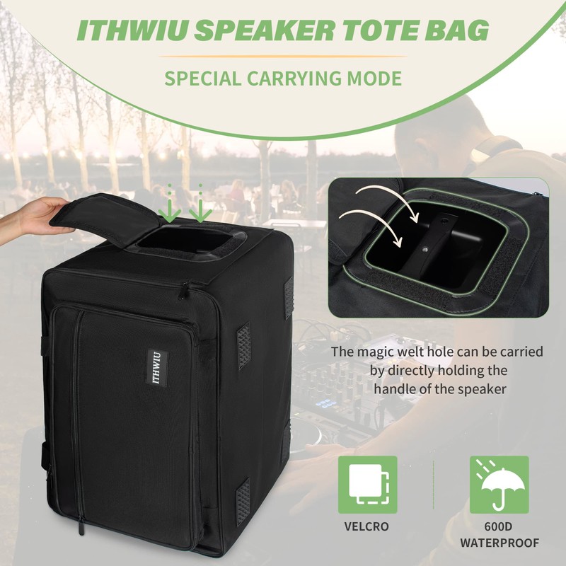 ITHWIU Speaker Carrying Bag with Thickened Sponge for Compact 10"