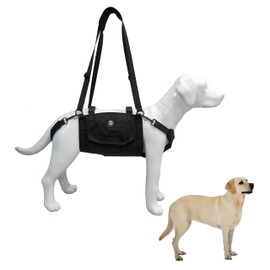 KAJILE Full Body Dog Lift Harness,Large Dogs Support Backpack,Fit Joint Injuries,Older Dog,Arthritis,Surgery Rehabilitation,Black,L