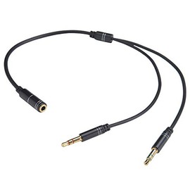 SOUND WARRIOR Audio Converter Cable 3.5mm 4 Pole Stereo Female to 3.5mm 3 Pole Male x 2 | Branch Jack Cable SWA-HS-AS